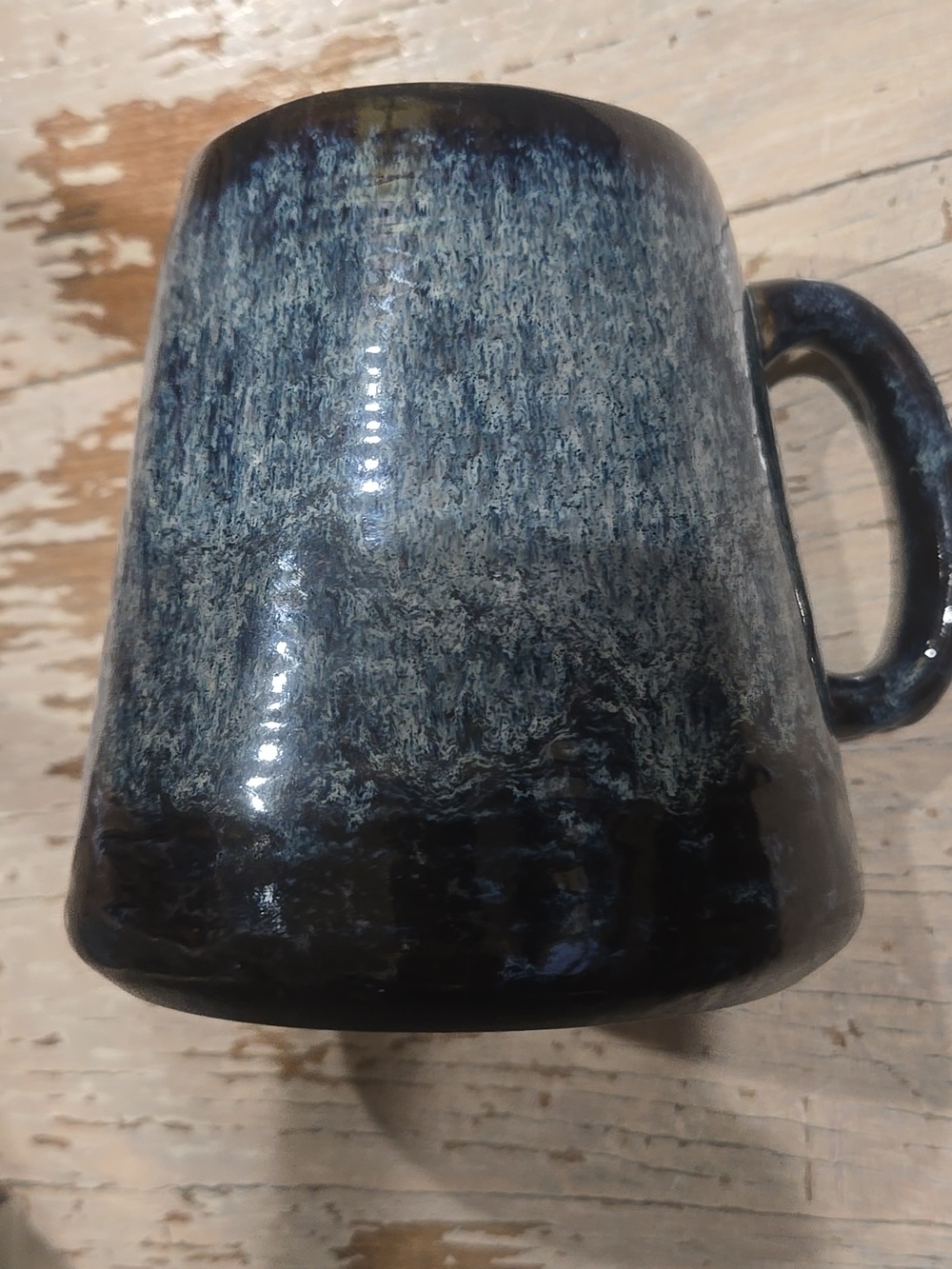 Handcrafted Glazed Ceramic Mug in Light And Dark Blue with Subtle Sheen